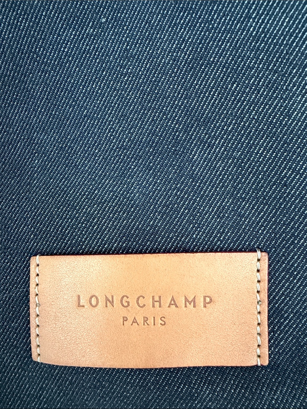 Longchamp Denim Canvas Tote with Leather Handles - Picture 2 of 7